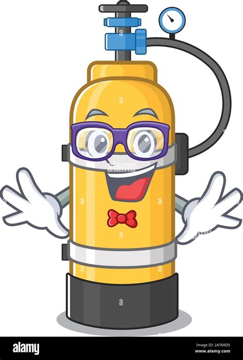 cartoon character of Geek oxygen cylinder design Stock Vector Image ...