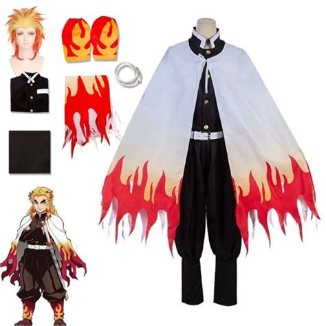 Anime Demon Slayer Kimetsu No Yaiba Rengoku Kyoujurou Cosplay Costume