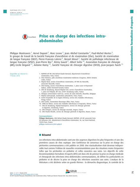 PDF Prise En Charge Des Infections Intra Abdominales DOKUMEN TIPS