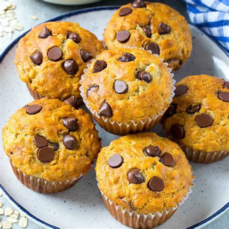 Banana Oatmeal Chocolate Chip Muffins