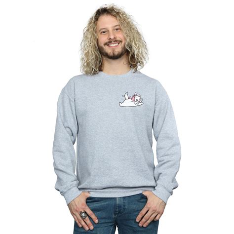 Disney Mens Aristocats Marie Sweet Backside Breast Print Sweatshirt