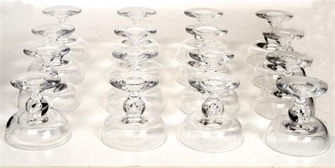 Set Of 16 George Thompson Designed Steuben Champagne Coupe Tall Sherbet Glasses For Sale At