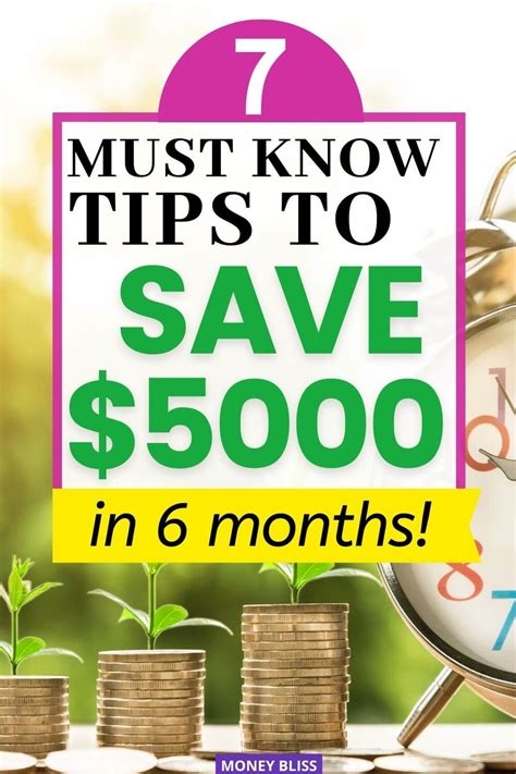 How To Save 5000 In 6 Months Quick Easy And Useful Tips For Saving Money Bliss