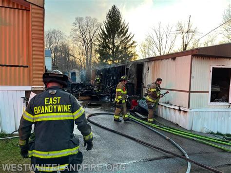 Mobile Home Fire In Uwchlan Township West Whiteland Fire Company