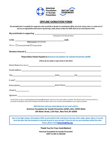 Fillable Online Fillable Online Offline Donation Form Special