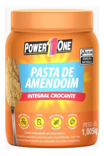 Pasta De Amendoim Crocante Integral Power 1 One Pote 1 005kg MercadoLivre