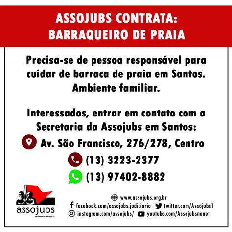 ASSOJUBS CONTRATA Barraqueiro De Praia