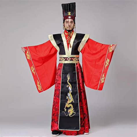 Traje De Emperador Masculino La Dinast A Qin Imperial Vestido Rojo