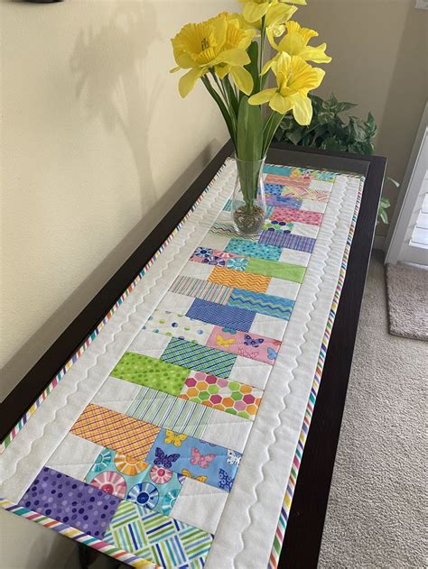 Spring Table Runner Easter Table Runner Quilted Table Runner Etsy Spring Table Runner