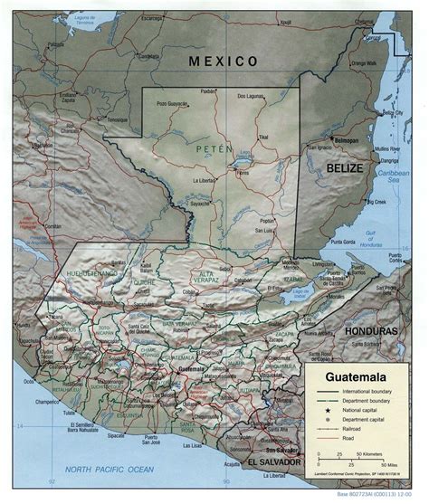 Mapa Físico de Guatemala 2000 Tamaño completo Gifex