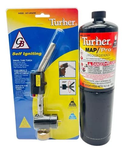 Kit Soplete Con Boquilla Y Gas Turner Para Soldar Refrig