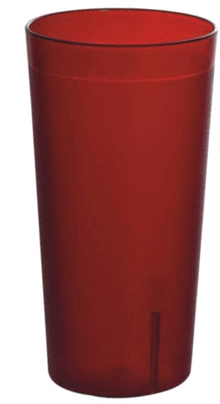 16 Oz 473 Ml Red Pebbled Tumbler Omcan