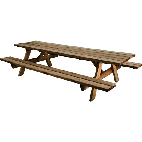 Table Pique Nique En Bois Avec Bancs Longueur Cm Garden B