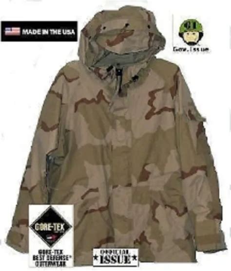 US ARMY 3 Color Desert Dcu Goretex Ecwcs Cold Wet Weather Jacke Parka