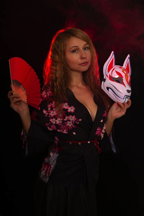 Kitsune Fox Neon Mask Free Stock Photo Public Domain Pictures