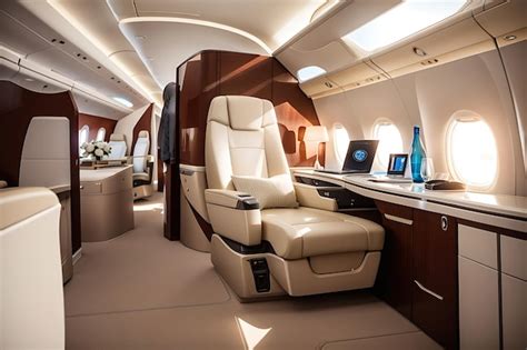 Premium Ai Image First Class Business Luxury Seat For Vacations Or Corporate Airplane Travel