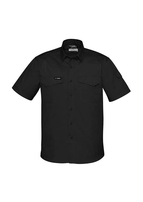 Mens Rugged Cooling Shirt Charcoal Short Sleeve Uniform Edit