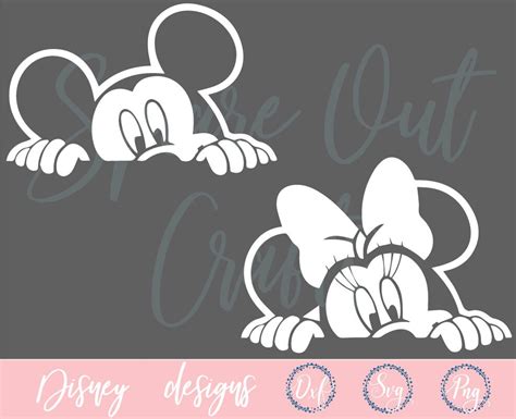 Mickey Minnie Mouse Peeking Svg Disney Mickey Svg Files For Etsy