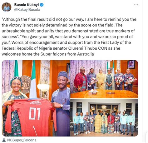 Senator Oluremi Tinubu Receives The Super Falcons At The Aso Rock Villa