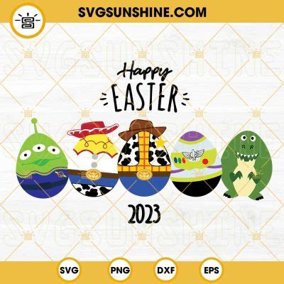 Happy Easter 2023 Toy Story Easter Eggs SVG, Disney Cartoon Easter SVG, Easter Kids SVG PNG DXF ...