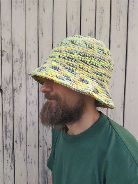 Man Knit Bucket Hat Crochet Bucket Hat Man Women Bucket - Etsy