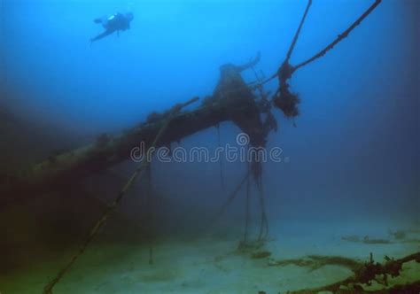 Underwater Wooden Caribbean Shipwreck Stock Image Image Of Discovery