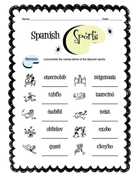 Spanish Sports Worksheet Packet Made By Teachers