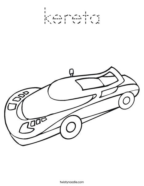 Kereta Coloring Page Tracing Twisty Noodle