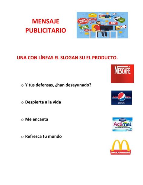 Mensaje Publicitario Interactive Worksheet Practicas Del Lenguaje