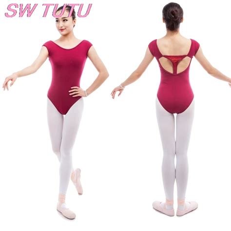 adult short sleeve ballet Leotards for dance costume ballet clothes with zipper ballet leotards ...