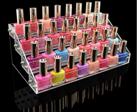 Pro4 Tiers Removable Nail Polish Shelf Acrylic Clear Cosmetic Varnish