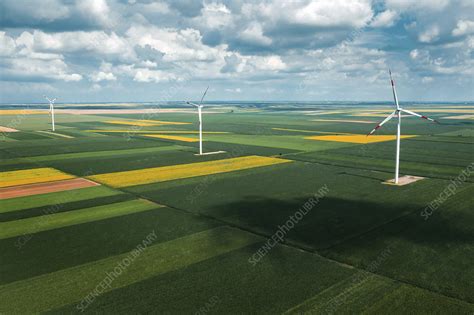 Wind farm, aerial view - Stock Image - F034/7773 - Science Photo Library