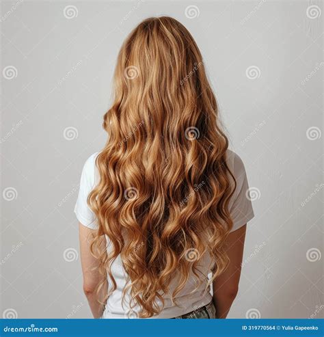 Woman With Long Blonde Hair Seen From Behind Stock Photo Image Of