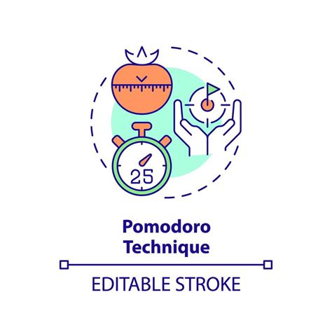 pomodoro técnica multi color concepto icono atención control redondo