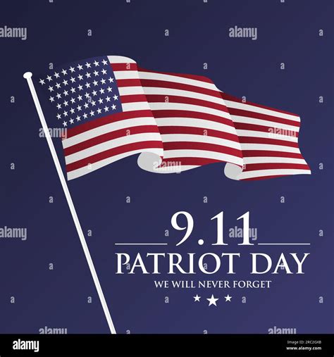 Patriot Day 9 11 Usa Background Illustration With Flag Vector