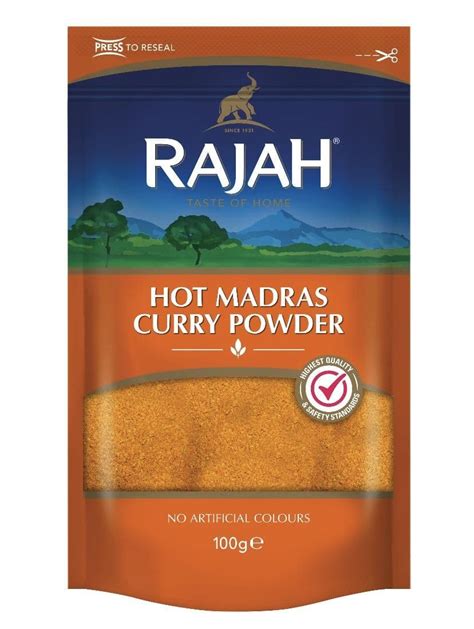 Rajah Hot Madras Curry Powder 100g Buy Online At The Asian Cookshop