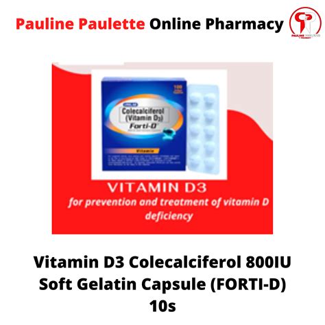 Vitamin D3 Colecalciferol 800iu Soft Gelatin Capsule Forti D 10pieces Only Lazada Ph