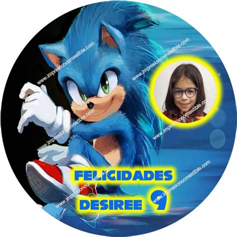 Oblea Sonic Con Foto Redondo Env O H