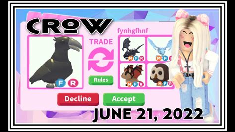 Current Offers For Crow June 2022 Adoptme Trading Youtube