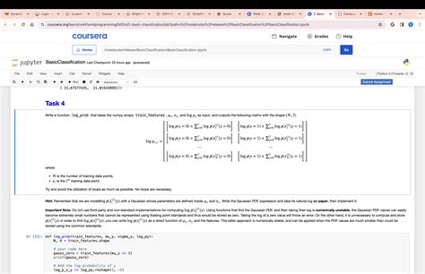 Solved Write A Function Log Prob That Takes The Numpy Arrays