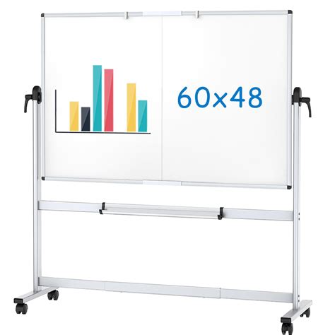 Snapklik VIZ PRO Double Sided Mobile Whiteboard 60 X 48 Inches