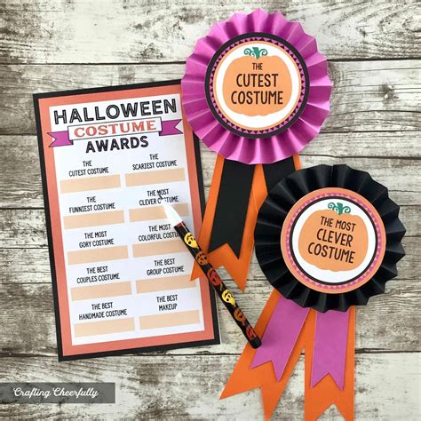 Diy Halloween Costume Award Ribbons Crafting Cheerfully