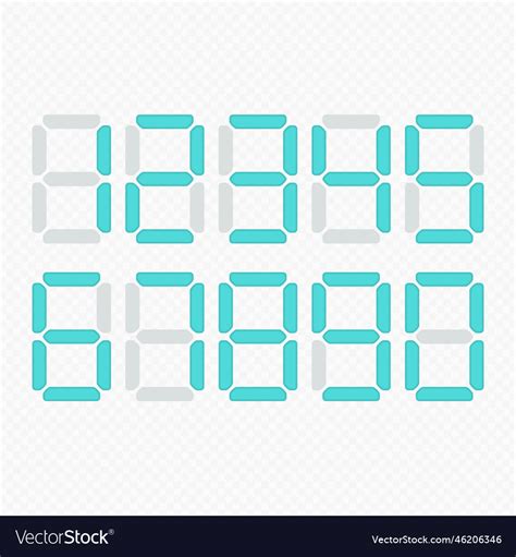 Digital Numbers Royalty Free Vector Image VectorStock