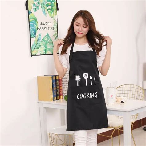 2019 New Women Man Waterproof Apron Kitchen Restaurant Cooking Bib Aprons With Pocket In Aprons