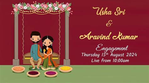 Usha Sri Aravind Kumar Engagement Live Streaming Aug Live