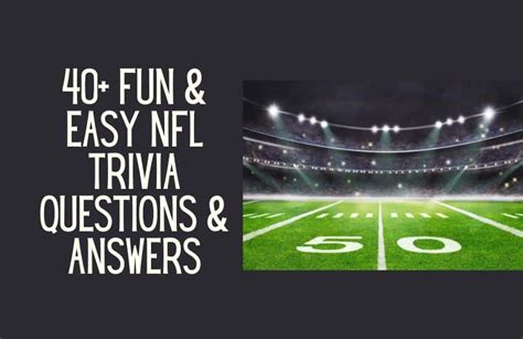 40+ Fun & easy NFL trivia questions & answers - Kids n Clicks