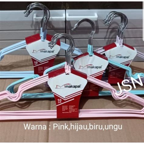 Jual Hanger Gantungan Baju Dewasa Stainless Balut Karet Isi Pcs