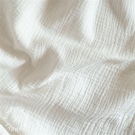 Cream Organic Cotton Double Gauze Fabric Gots Per Half Metre