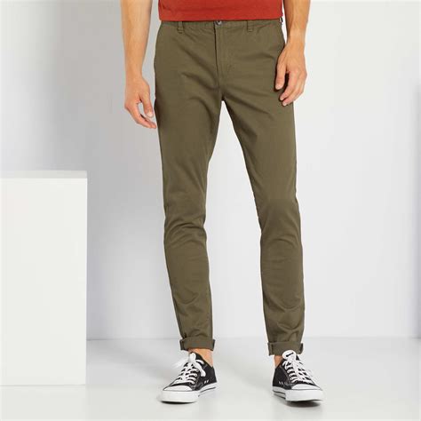 Pantal N Chino Skinny L Hombre Talla S Xxl Azul Kiabi