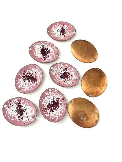 Antique Pink Fuschia White and Black Enamel Abstract Art - Etsy